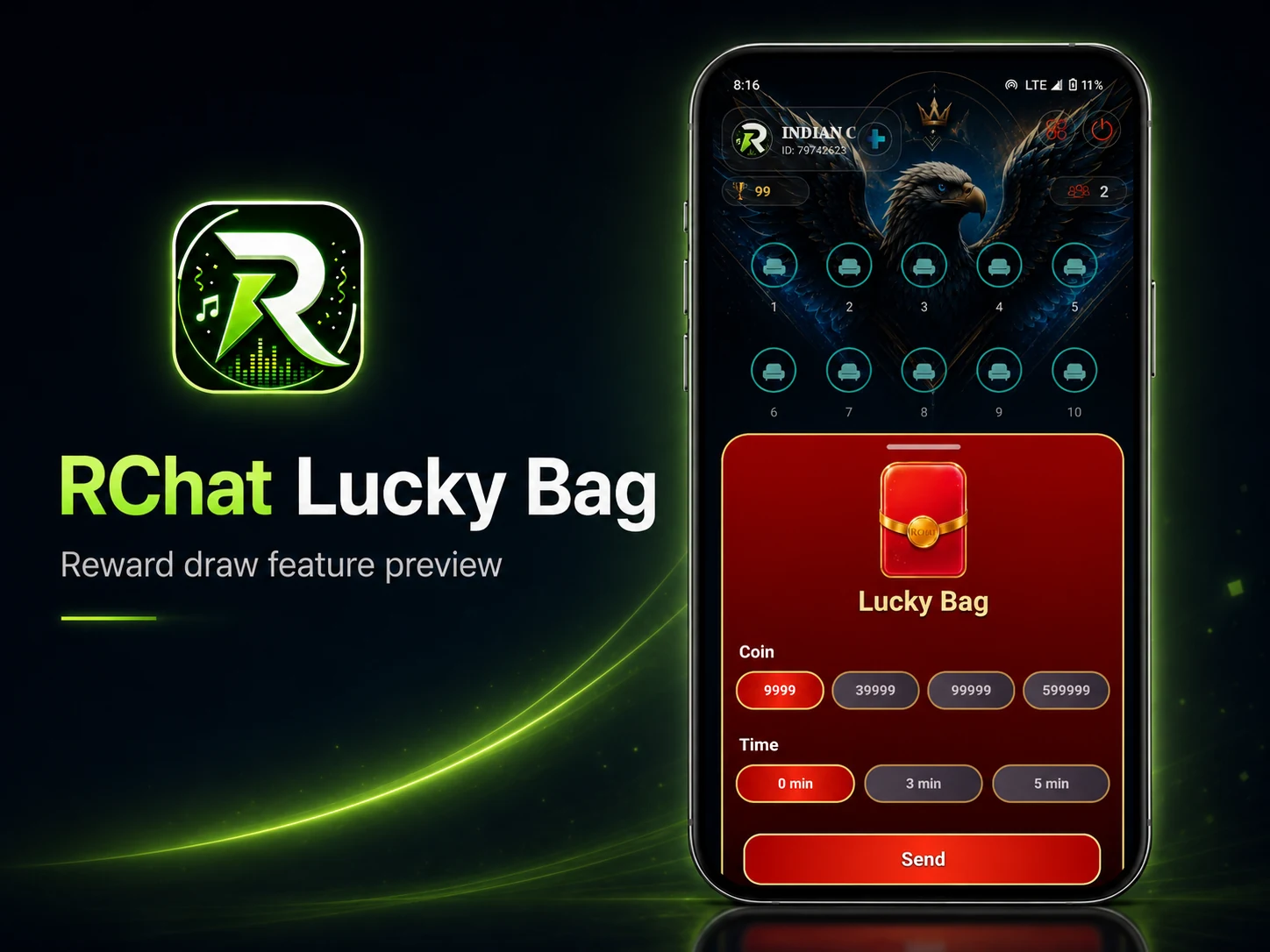 RChat lucky bag rewards feature