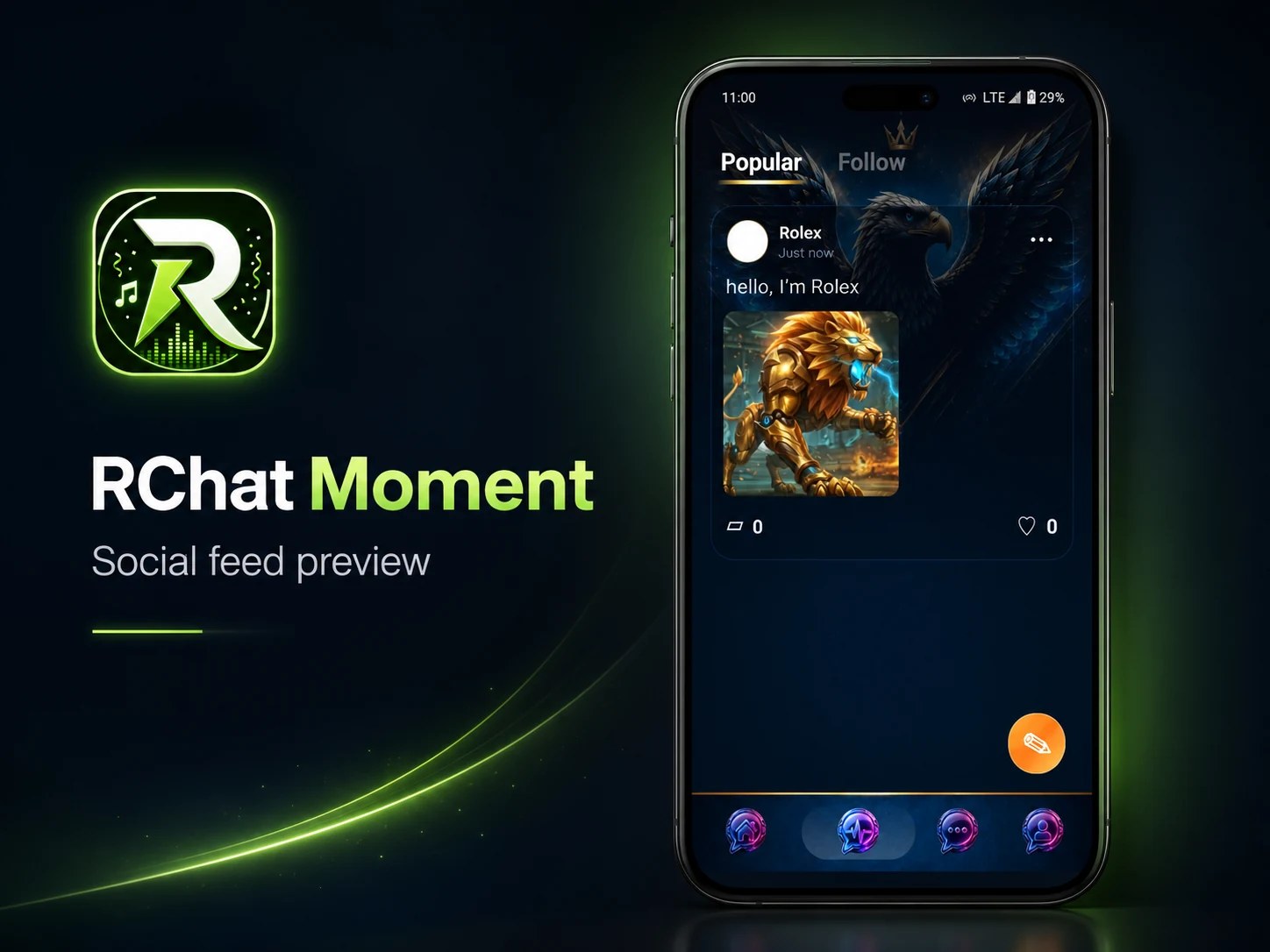 RChat social moments feed