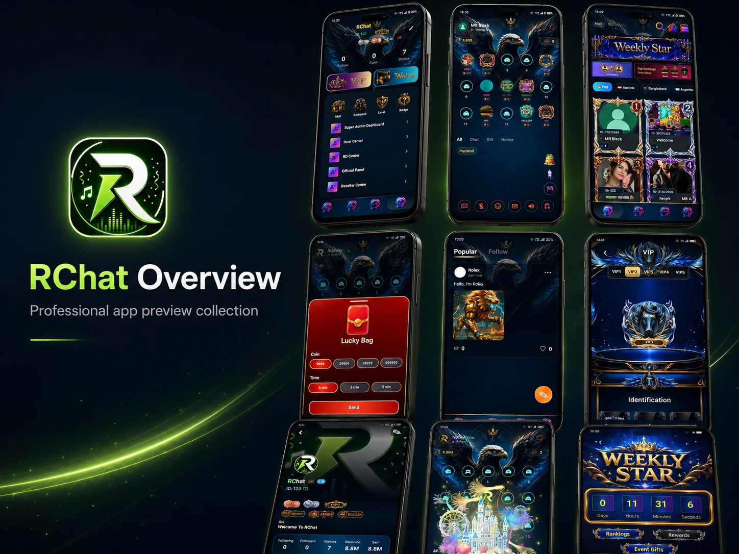 RChat app interface overview