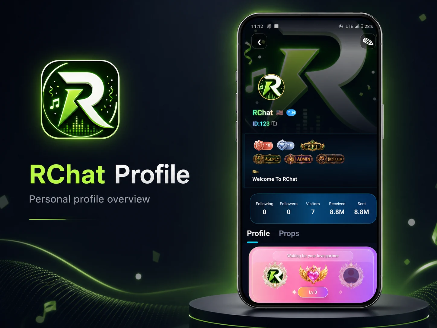 RChat user profile screen
